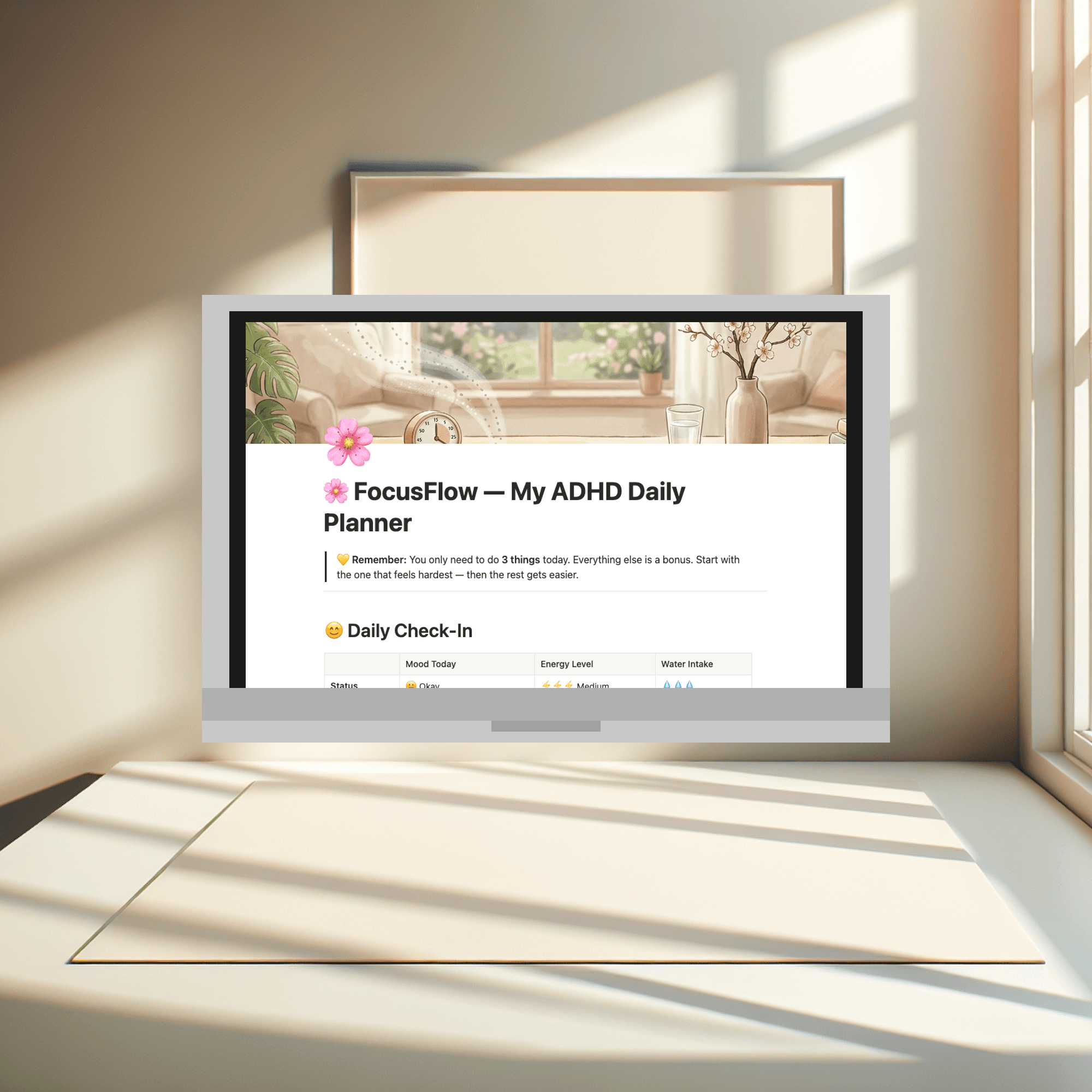 Lifestyle mockup — monitor scene